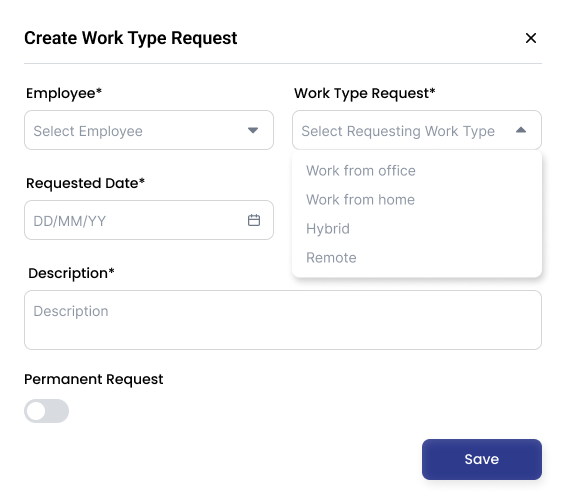 Work Type UI Preview